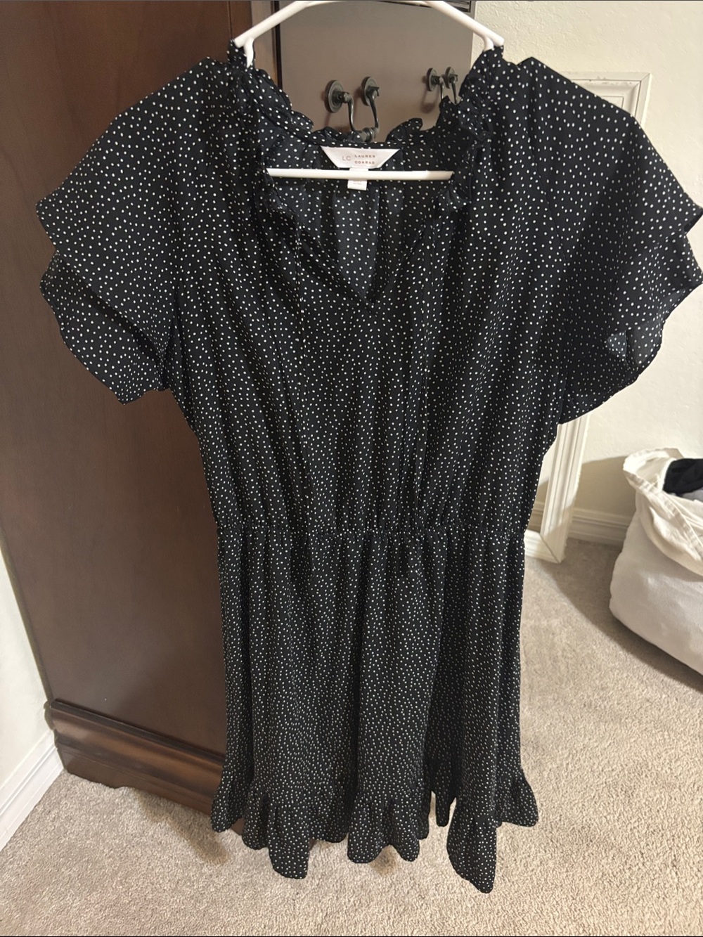 LC Lauren Conrad Black Polka Dot Mini Dress